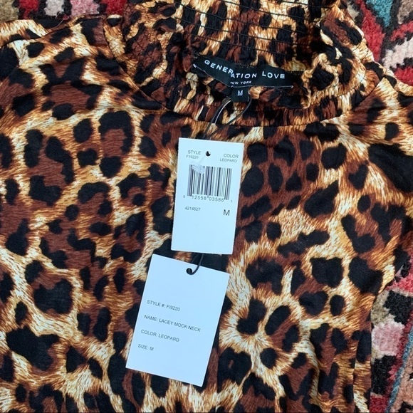 Generation Love Lacey Leopard Print Mock Neck Top - Picture 8 of 11